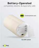 Goobay 3-pack LED-ljus av äkta vax, vita med timerfunktion och fjärrkontroll, dimbar, batteridriven