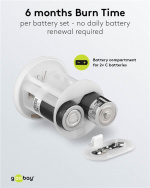 Goobay LED gravljus med timer, rött varmvit (2400 K), batteridriven (2x C/LR14), för inom- och utomhusbruk (IP44) Goobay LED gravljus med timer, rött varmvit (2400 K), batteridriven (2x C/LR14), för inom- och utomhusbruk (IP44)