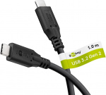 Goobay USB-C™-kabel, USB 3.2, 100 W, 10 Gbit/s, Power Delivery, 1 m USB-C™-kontakt > USB-C™-kontakt