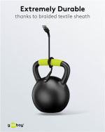 Goobay Lightning-USB-A supersoft textilkabel med metallkontakter, 2 m, svart MFi-certifierad, elegant och extra robust laddnings- och synkroniseringskabel för Apple iPhone/iPad (svart)