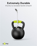 Goobay Lightning-USB-A supersoft textilkabel med metallkontakter, 3 m, vit MFi-certifierad, elegant och extra robust laddnings- och synkroniseringskabel för Apple iPhone/iPad (vit) Goobay Lightning-USB-A supersoft textilkabel med metallkontakter, 3 m, vit MFi-certifierad, elegant och extra robust laddnings- och synkroniseringskabel för Apple iPhone/iPad (vit)