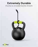 Goobay Lightning-USB-C™ supersoft textilkabel med metallkontakter, 3 m, svart MFi-certifierad, elegant och extra robust laddnings- och synkroniseringskabel för Apple iPhone/iPad (svart)