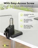 Goobay Single skärmfäste med gasfjäder, svart för bildskärmar från 17 till 32 tum (43 - 81 cm), max. 9 kg, enkel snap-in-montering av armarna