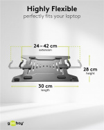 Goobay Skärmfäste med laptop-arm Flex, svart workstation för bildskärmar från 13 till 32 tum (33 - 81 cm) plus en bärbar dator, bildskärm max. 8 kg/bärbar dator 4,5 kg