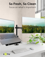 Goobay Skärmfäste med laptop-arm Flex, svart workstation för bildskärmar från 13 till 32 tum (33 - 81 cm) plus en bärbar dator, bildskärm max. 8 kg/bärbar dator 4,5 kg