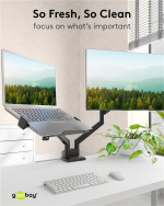 Goobay Deluxe laptopfäste för monitorarm, svart för bildskärmar från 11,6 till 17,3 tum (29 - 44 cm), max. 9 kg, för montering på ett bildskärmsfäste Goobay Deluxe laptopfäste för monitorarm, svart för bildskärmar från 11,6 till 17,3 tum (29 - 44 cm), max. 9 kg, för montering på ett bildskärmsfäste