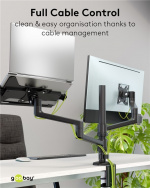 Goobay Deluxe laptopfäste för monitorarm, svart för bildskärmar från 11,6 till 17,3 tum (29 - 44 cm), max. 9 kg, för montering på ett bildskärmsfäste Goobay Deluxe laptopfäste för monitorarm, svart för bildskärmar från 11,6 till 17,3 tum (29 - 44 cm), max. 9 kg, för montering på ett bildskärmsfäste