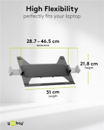 Goobay Deluxe skärmfäste med arm för laptop, svart workstation för bildskärmar från 17 till 32 tum (43 - 81 cm) plus en bärbar dator, bildskärm max. 8 kg/bärbar dator 5 kg Goobay Deluxe skärmfäste med arm för laptop, svart workstation för bildskärmar från 17 till 32 tum (43 - 81 cm) plus en bärbar dator, bildskärm max. 8 kg/bärbar dator 5 kg