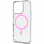 Celly Gelskinmag Magnetic Cover MagSafe iPhone 16 Pro Transparent + Rosa