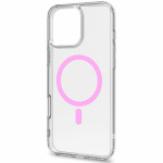 Celly Gelskinmag Magnetic Cover MagSafe iPhone 16 Pro Max Transparent + Rosa