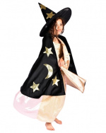Den Goda Fen Velvet Cape w. Hat - Black (3-8 years) (F77603)