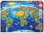Educa Puzzle 2000 - World Landmarks Globus (017129)