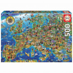 Educa 500 pcs - Crazy European Map Puzzle (80-17962)