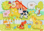 Goki Farm animals, lift-out puzzle - (57392)