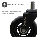 Desire2 Rubber Casters 20mm For IKEA Chairs 5-pk