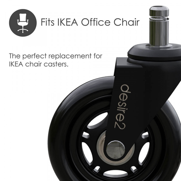 Desire2 Rubber Casters 20mm For IKEA Chairs 5-pk