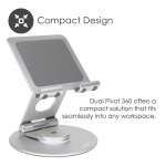 Desire2 Dual Pivot 360 Stand for Tablets and Smartphones Silver