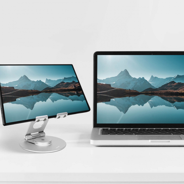 Desire2 Dual Pivot 360 Stand for Tablets and Smartphones Silver