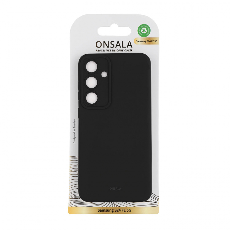 Onsala Phone Case with Silicone Feel Black - Samsung S24 FE 5G Onsala Phone Case with Silicone Feel Black - Samsung S24 FE 5G