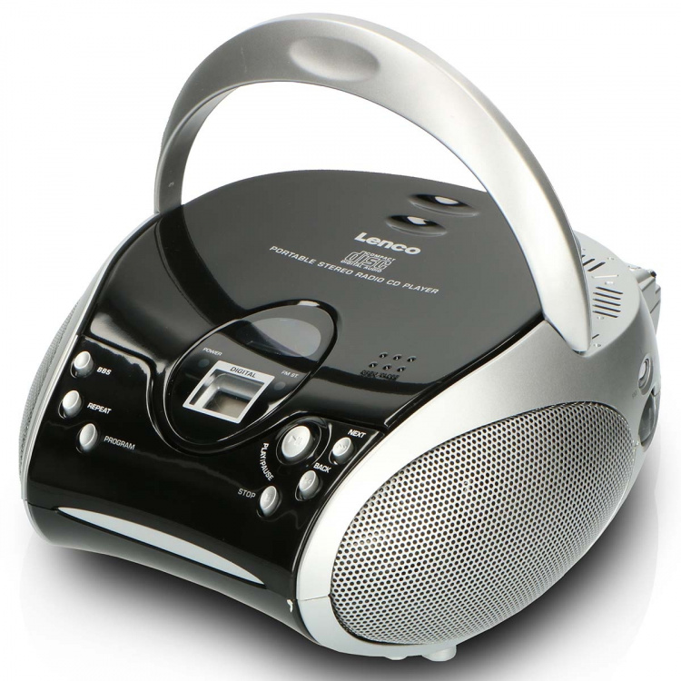 Lenco Portable stereo FM radio with CD player Black/silver