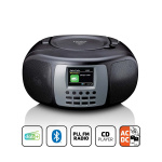 Lenco Portable DAB+/FM Radio with Bluetooth® CD Player and large LCD colour display Black