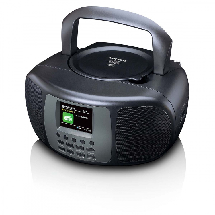 Lenco Portable DAB+/FM Radio with Bluetooth® CD Player and large LCD colour display Black