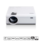 Lenco LCD Projector with high resolution, supports Full HD 1080P content White