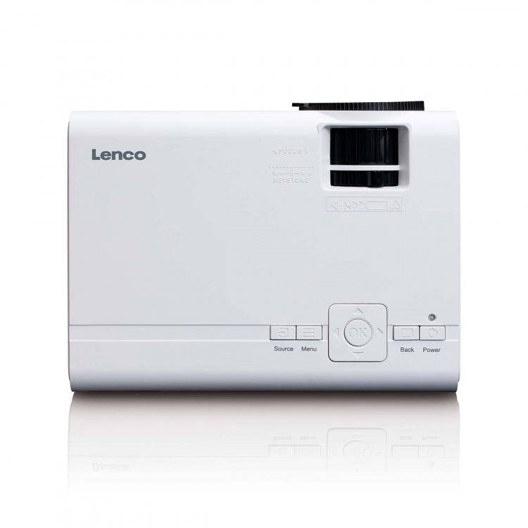 Lenco LCD Projector with high resolution, supports Full HD 1080P content White