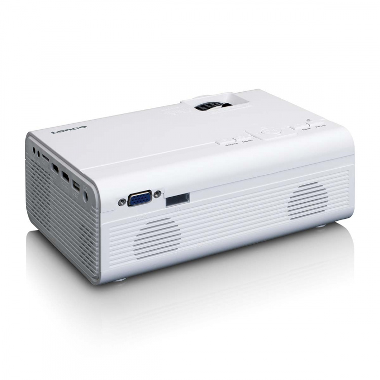 Lenco LCD Projector with high resolution, supports Full HD 1080P content White