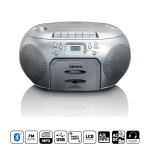 Lenco Portable FM Radio CD Cassette player Silver