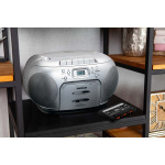Lenco Portable FM Radio CD Cassette player Silver