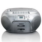 Lenco Portable FM Radio CD Cassette player Silver
