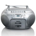 Lenco Portable FM Radio CD Cassette player Silver
