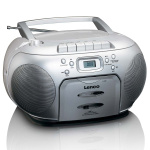Lenco Portable FM Radio CD Cassette player Silver
