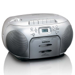 Lenco Portable FM Radio CD Cassette player Silver