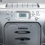 Lenco Portable FM Radio CD Cassette player Silver