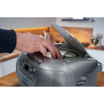 Lenco Portable FM Radio CD Cassette player Silver