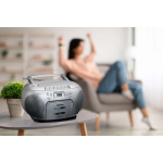 Lenco Portable FM Radio CD Cassette player Silver