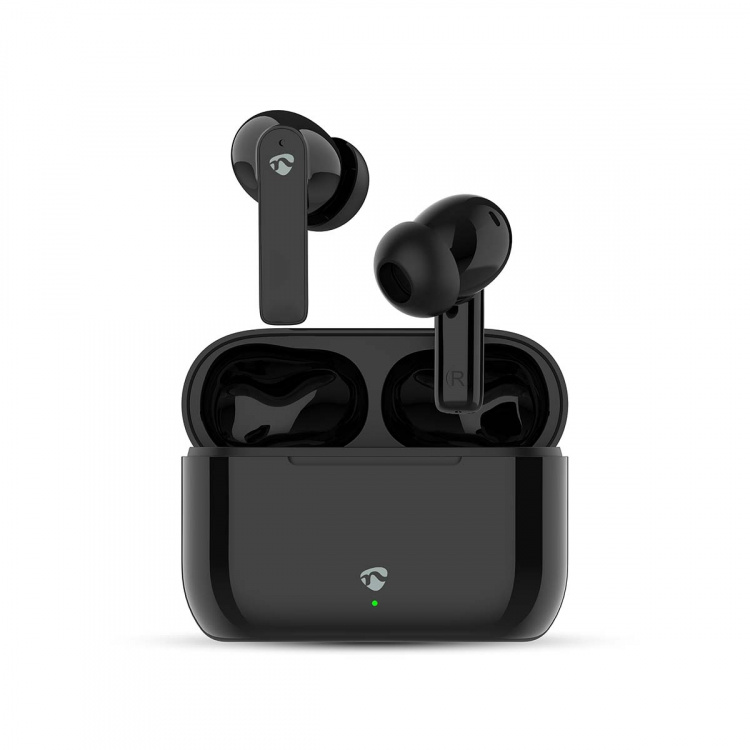 Nedis Fully Wireless Earphones | Bluetooth® | Battery play time: 24 hrs | Touch Control | Charging case | Wireless charging case | Built-in microphone | Voice control support | Noise canceling | IPX4 | Black Nedis Fully Wireless Earphones | Bluetooth® | Battery play time: 24 hrs | Touch Control | Charging case | Wireless charging case | Built-in microphone | Voice control support | Noise canceling | IPX4 | Black