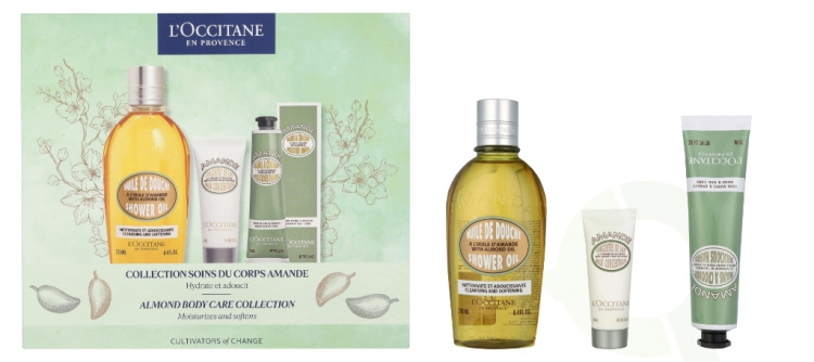 L\'Occitane Sweetness Set 345 ml Almond Shower Oil 250ml/Almond Hand Cream 75ml/Almond Milk Concentrate 20ml