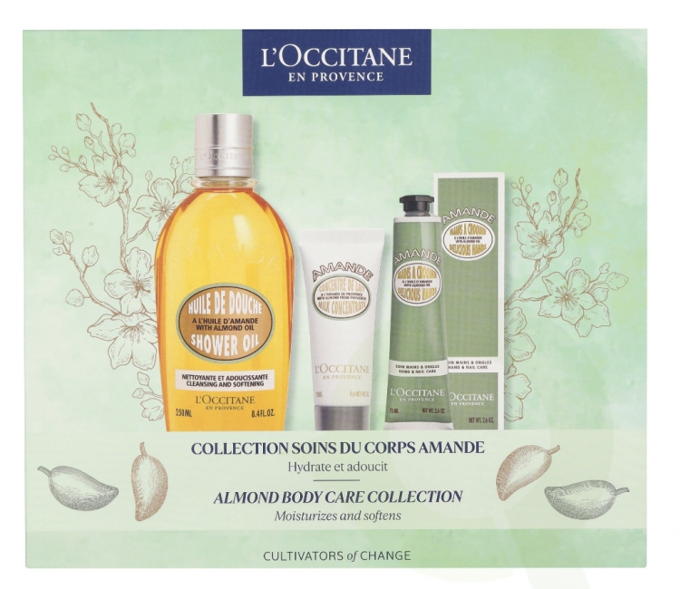 L\'Occitane Sweetness Set 345 ml Almond Shower Oil 250ml/Almond Hand Cream 75ml/Almond Milk Concentrate 20ml