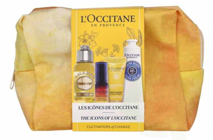 L\'Occitane Iconics L\'Occitane Set 114 ml Immortelle Nuit Huile-en-Serum 5ml/Immortelle Divine Cream 4ml/Almond Shower Oil 75ml/Shea Butter Dry Skin Hand Cream 30ml