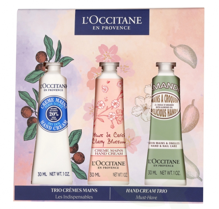L\'Occitane Hand Cream Trio Set 90 ml 3x30ml - Shea/Cherry Blossom/Almond