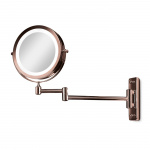 Gillian Jones Double sided wall mirror w. LED - x1/x10 magnification - kobber