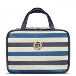 Gillian Jones Organizer Cosmetic bag w. hangup function - Dark blue/white stripes