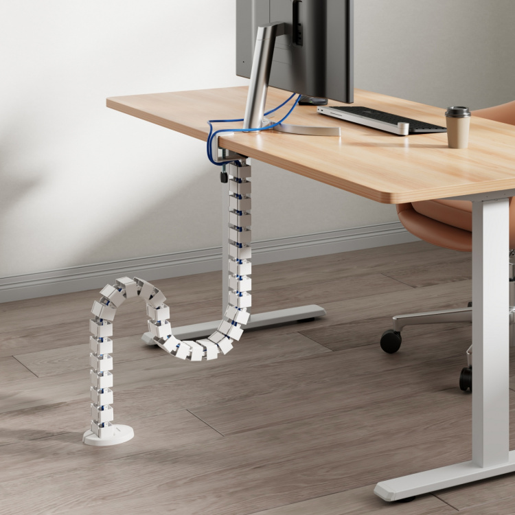 LogiLink Flexibel vertikal kabelkanal för sitt-/ståbord Vit