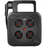 LogiLink Kabelvinda 5 meter 4 jordade uttag + USB-A/USB-C 20W IP20 LogiLink Kabelvinda 5 meter 4 jordade uttag + USB-A/USB-C 20W IP20