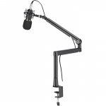 LogiLink Professionell studiomikrofonarm med kabelhantering Aluminium Svart