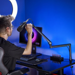 LogiLink Professionell studiomikrofonarm med kabelhantering Aluminium Svart