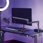 LogiLink Professionell studiomikrofonarm med kabelhantering Aluminium Svart